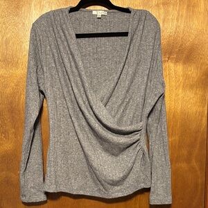 Nine Britton Heather Gray Knit Top XXL